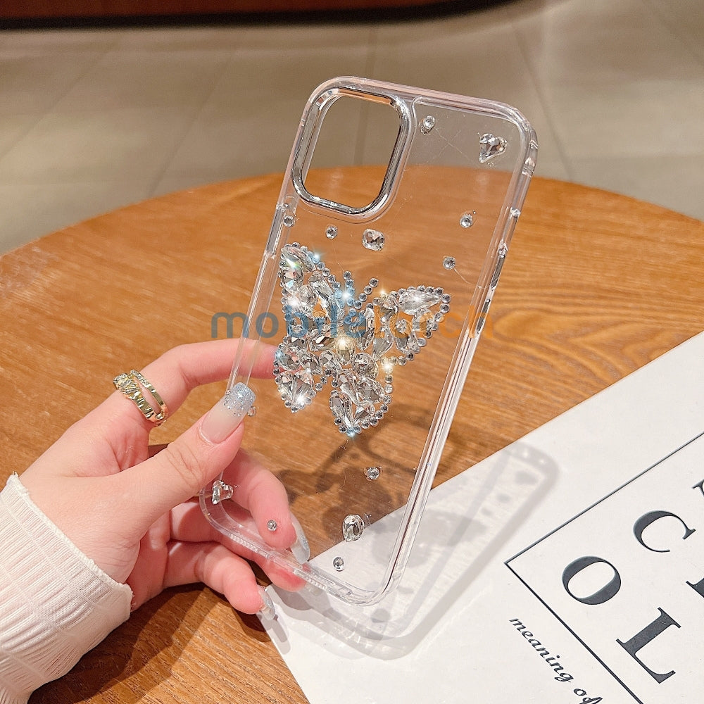 Diamond Stone Butterfly TPU (Soft) Phone Case - iPhone 14 Pro