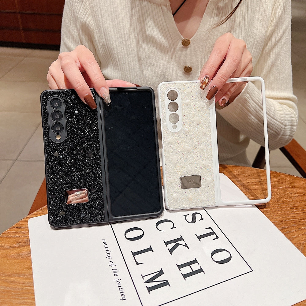 Diamond Studded Pattern Glittery Phone Case - Samsung Z Fold 6