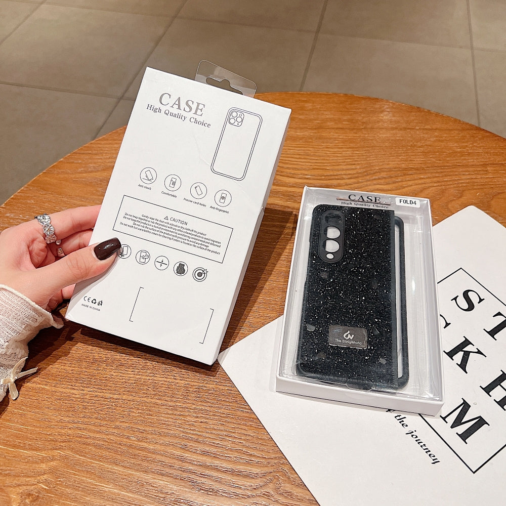 Diamond Studded Pattern Glittery Phone Case - Samsung Z Fold 6