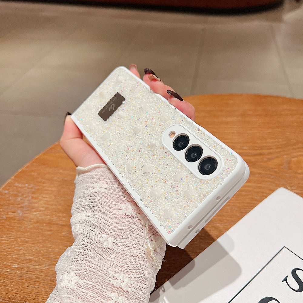 Diamond Studded Pattern Glittery Phone Case - Samsung Z Fold 6