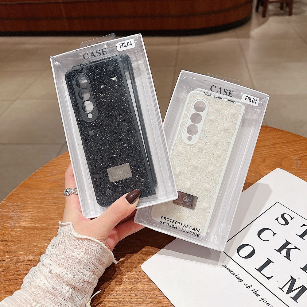 Diamond Studded Pattern Glittery Phone Case - Samsung Z Fold 6