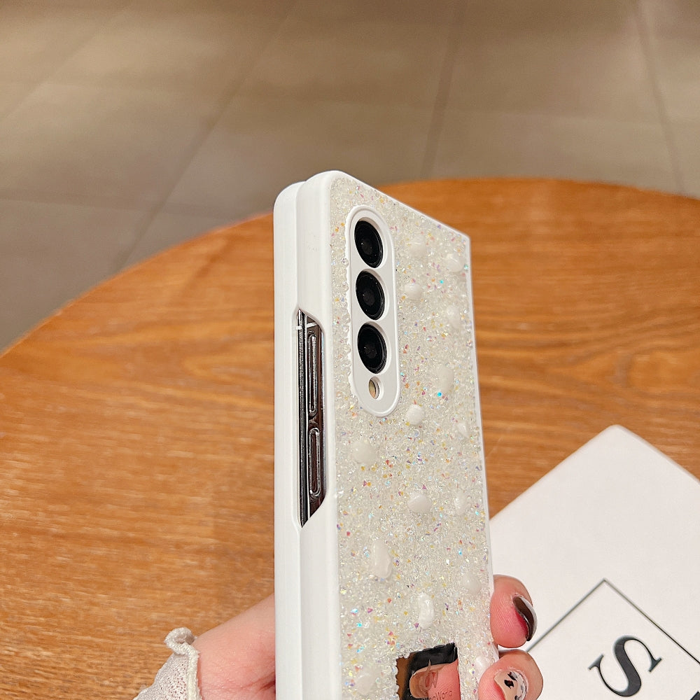 Diamond Studded Pattern Glittery Phone Case - Samsung Z Fold 6