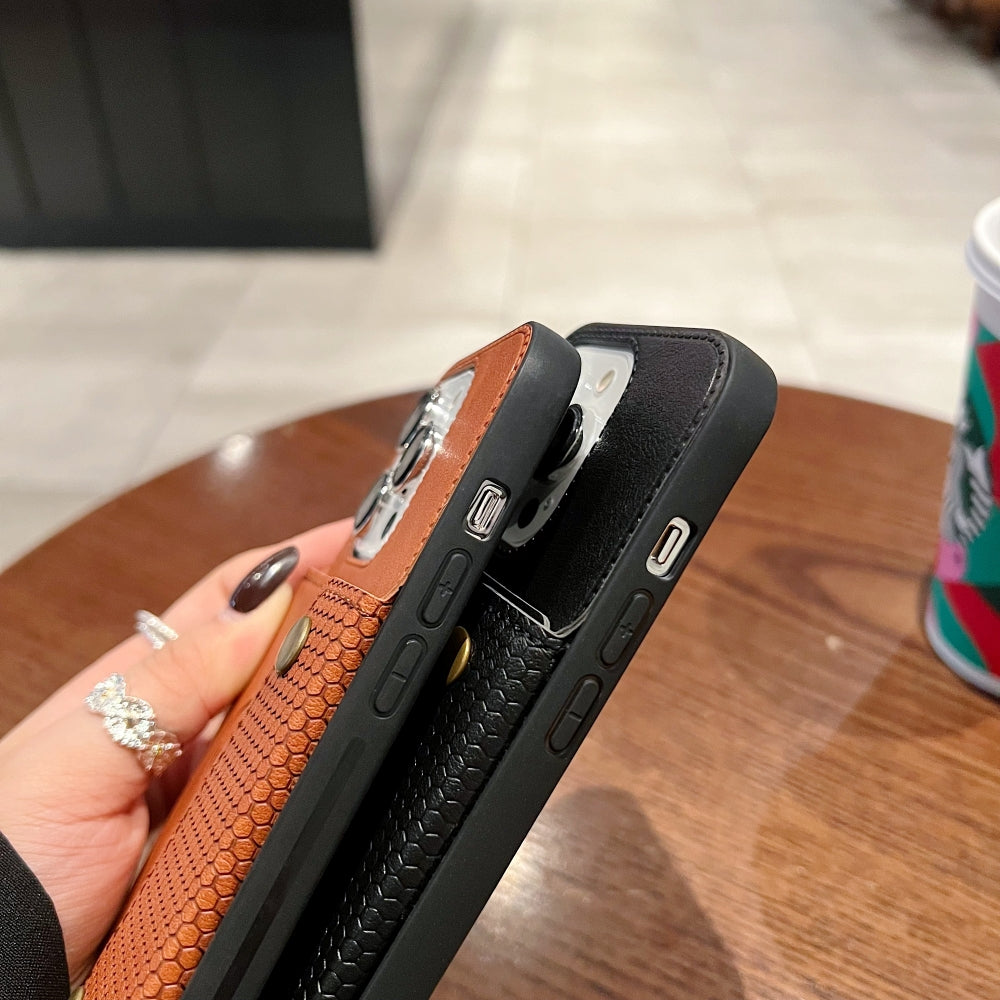 Double Buckle Magnetic Button Closer Phone Case