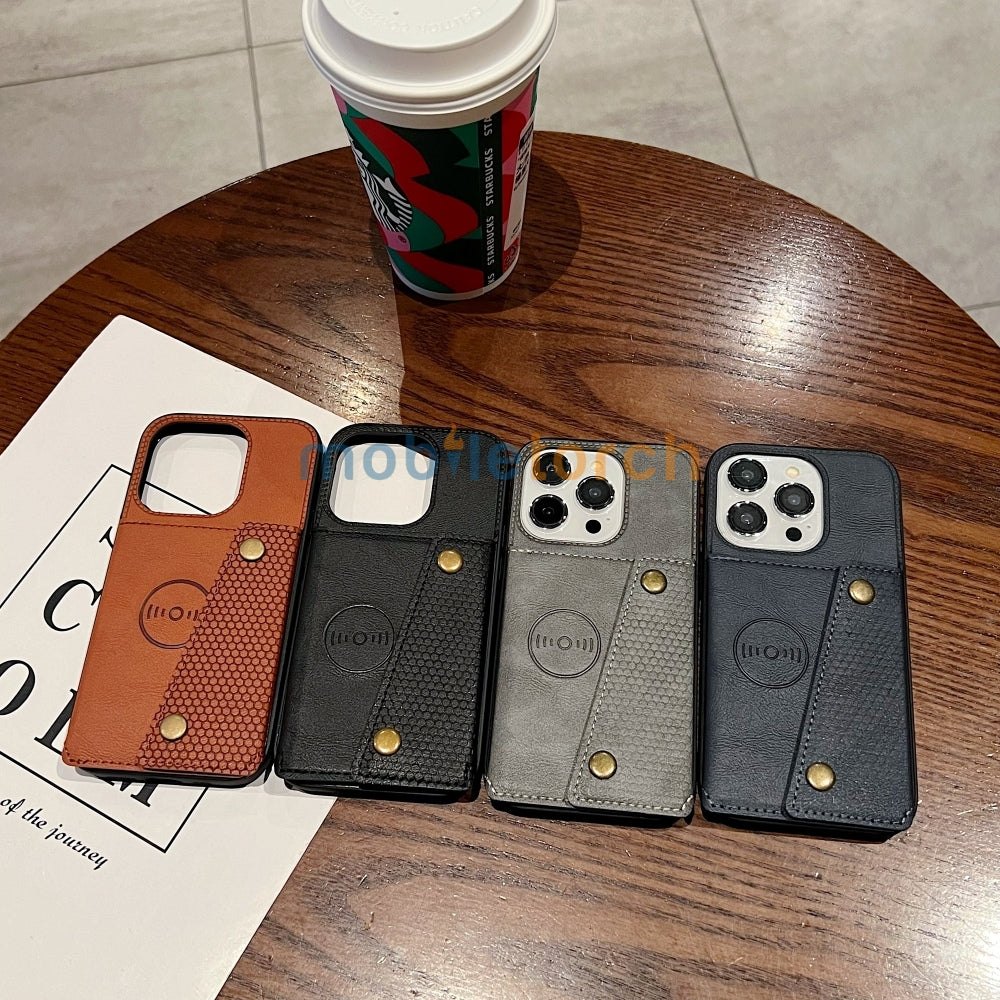 Double Buckle Magnetic Button Closer PU Leather Phone Case - Vivo Y16