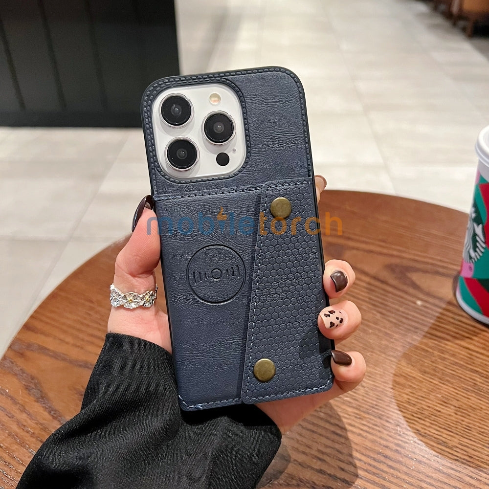 Double Buckle Magnetic Button Closer PU Leather Phone Case - Vivo Y16