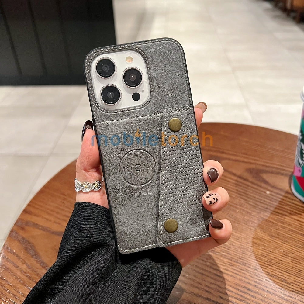 Double Buckle Magnetic Button Closer PU Leather Phone Case - Vivo Y16