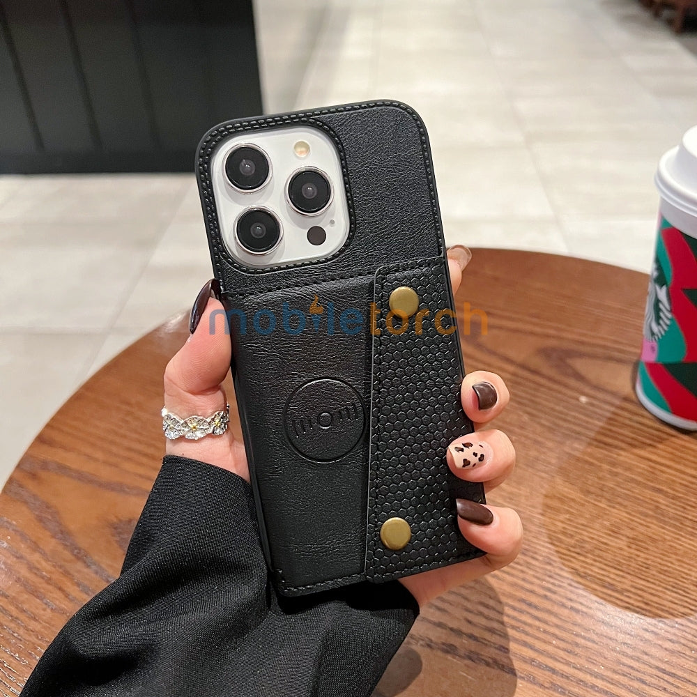 Double Buckle Magnetic Button Closer PU Leather Phone Case - Vivo Y16