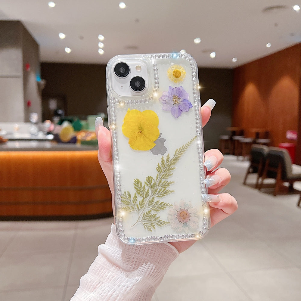 Dried Real Flowers Aesthetic Transparent Phone Case