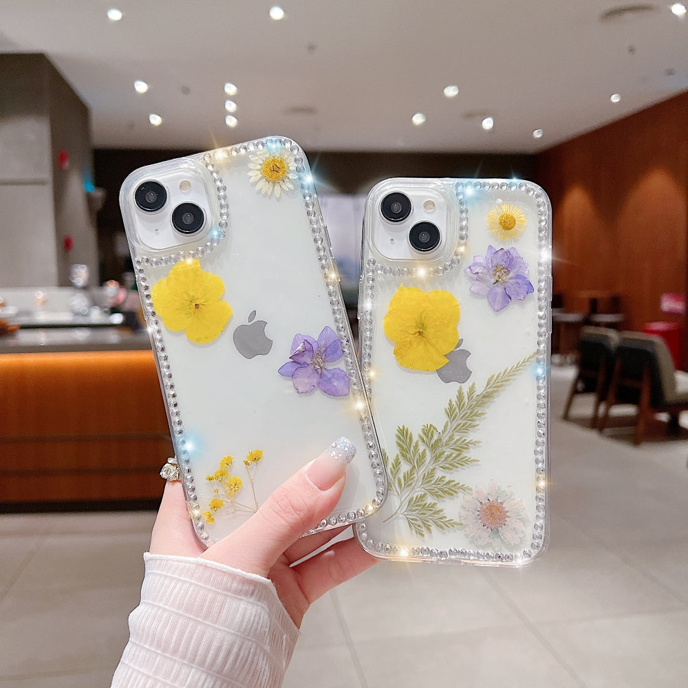 Dried Real Flowers Aesthetic Transparent Phone Case