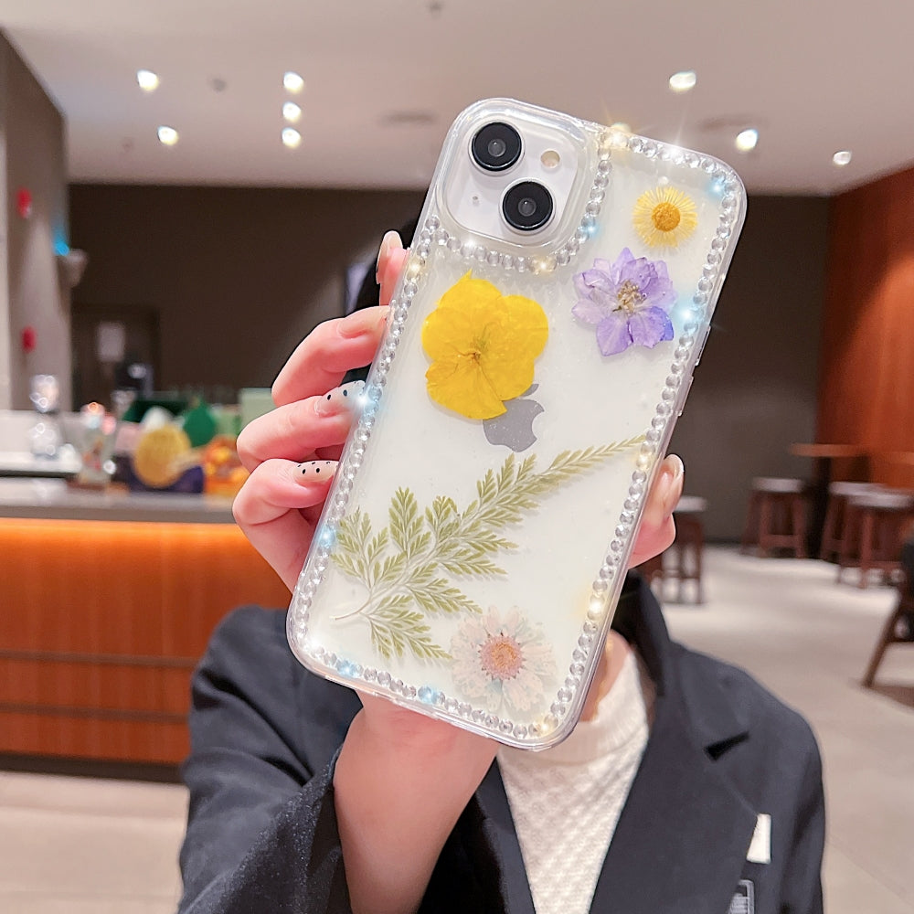 Dried Real Flowers Aesthetic Transparent Phone Case