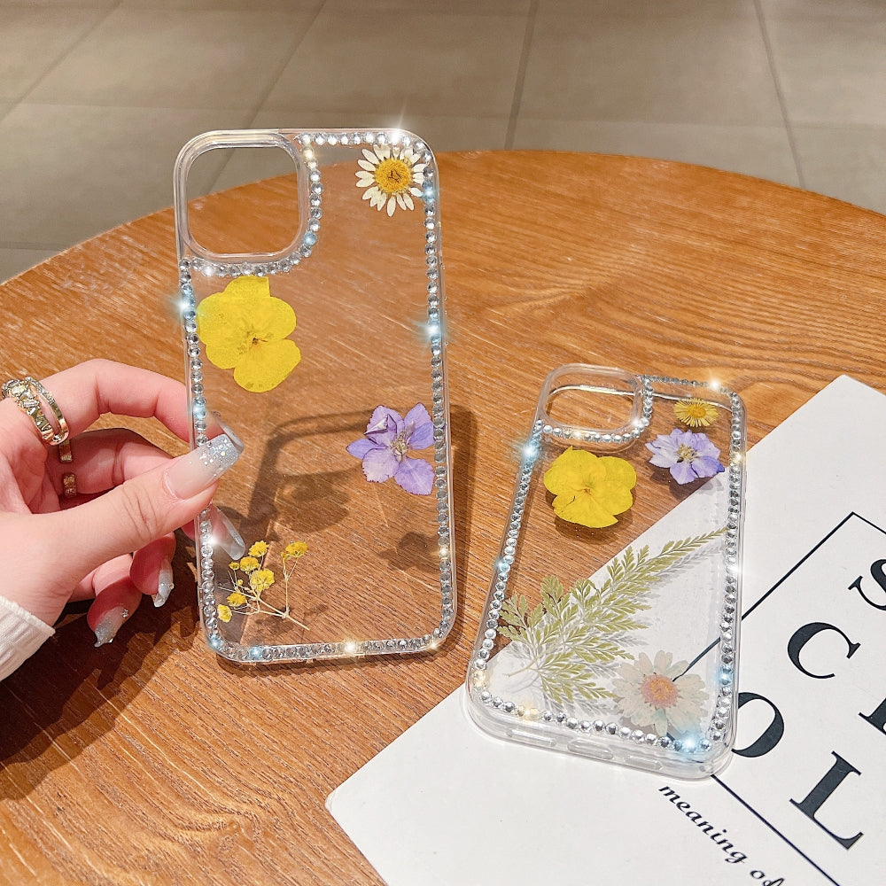 Dried Real Flowers Aesthetic Transparent Phone Case