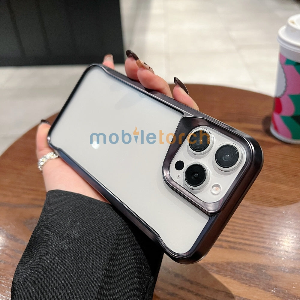 Electroplated Frame TPU (Soft) Transparent Phone Case - iPhone 15 Pro