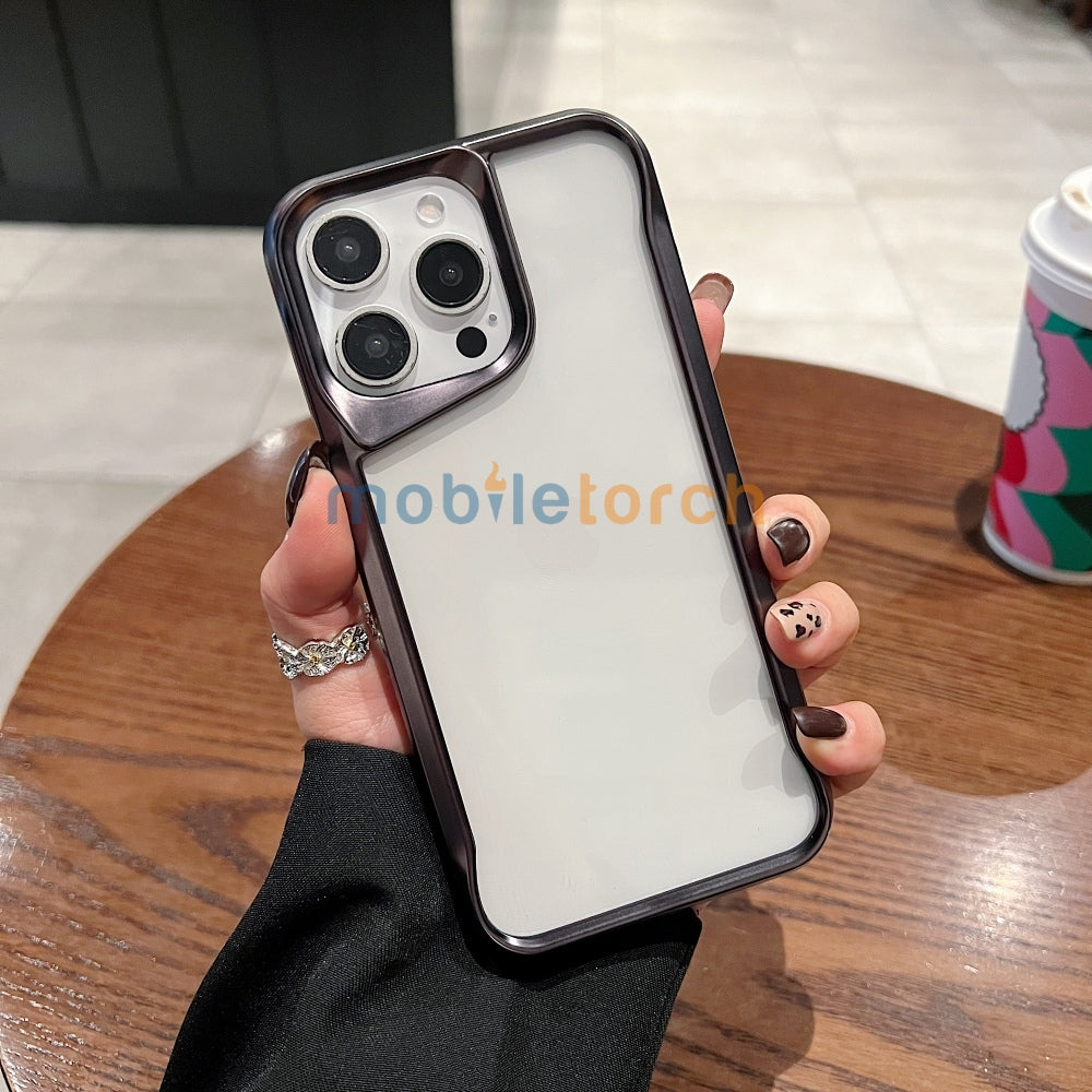 Electroplated Frame TPU (Soft) Transparent Phone Case - iPhone 15 Pro