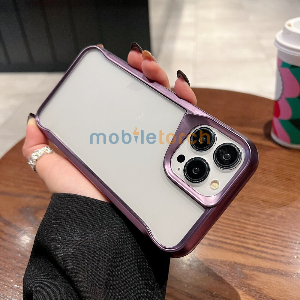 Electroplated Frame TPU (Soft) Transparent Phone Case - iPhone 15 Pro