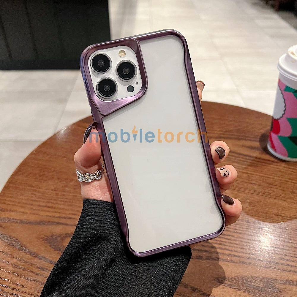 Electroplated Frame TPU (Soft) Transparent Phone Case - iPhone 15 Pro