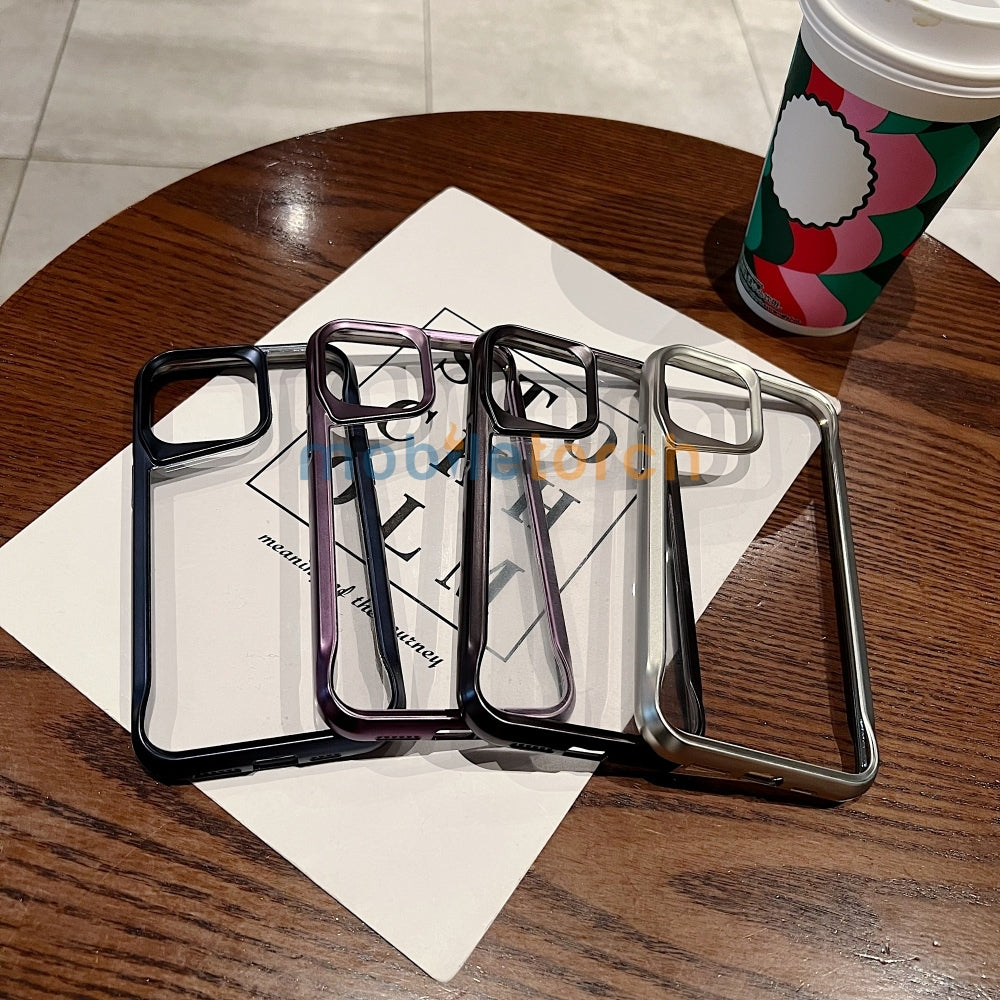 Electroplated Frame TPU (Soft) Transparent Phone Case - iPhone 15 Pro