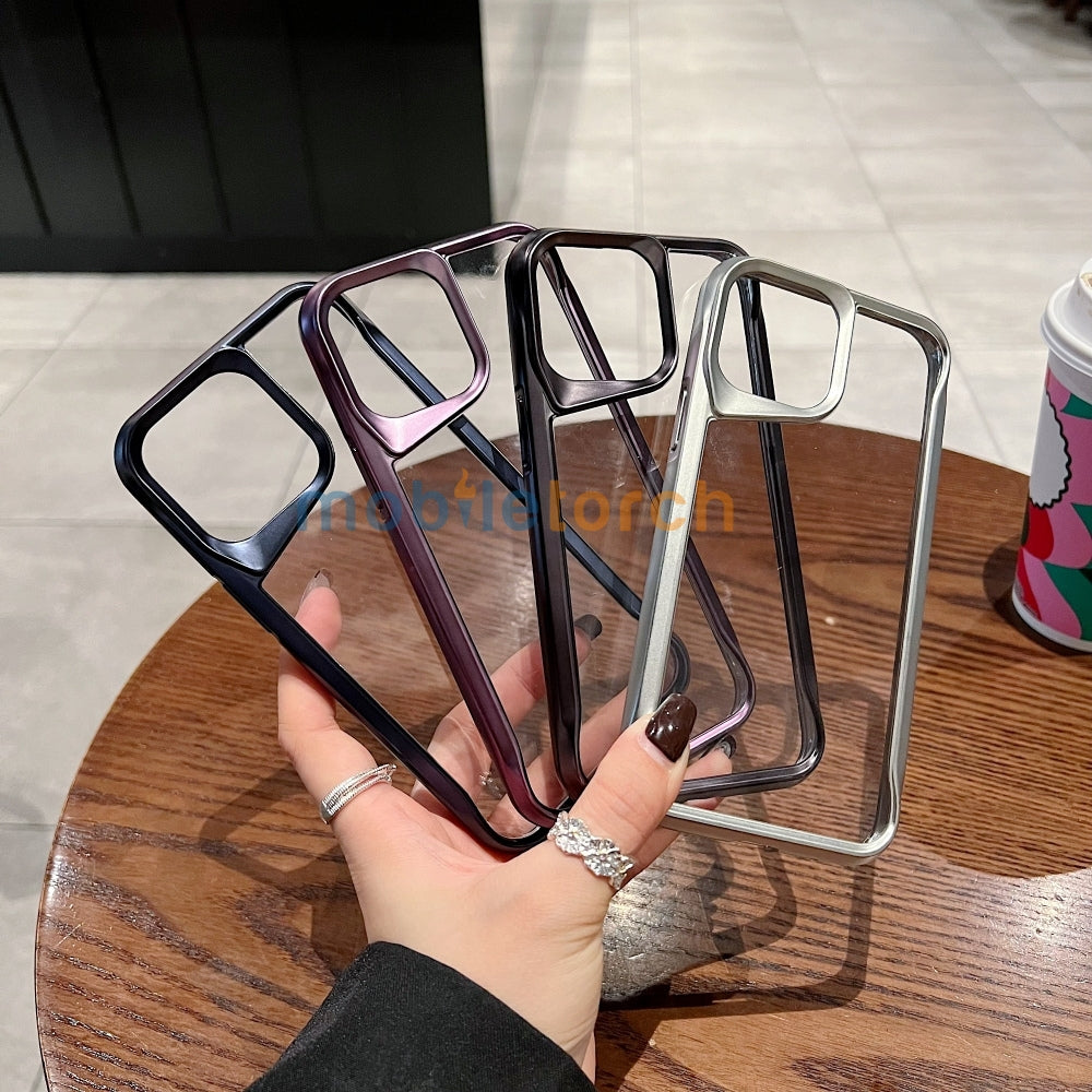 Electroplated Frame TPU (Soft) Transparent Phone Case - iPhone 15 Pro
