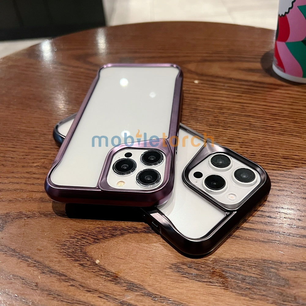 Electroplated Frame TPU (Soft) Transparent Phone Case - iPhone 15 Pro