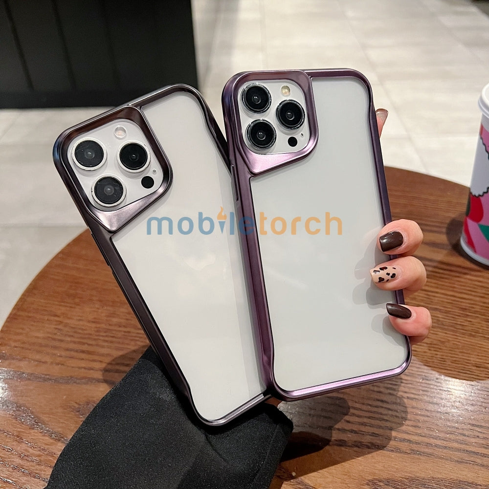 Electroplated Frame TPU (Soft) Transparent Phone Case - iPhone 15 Pro
