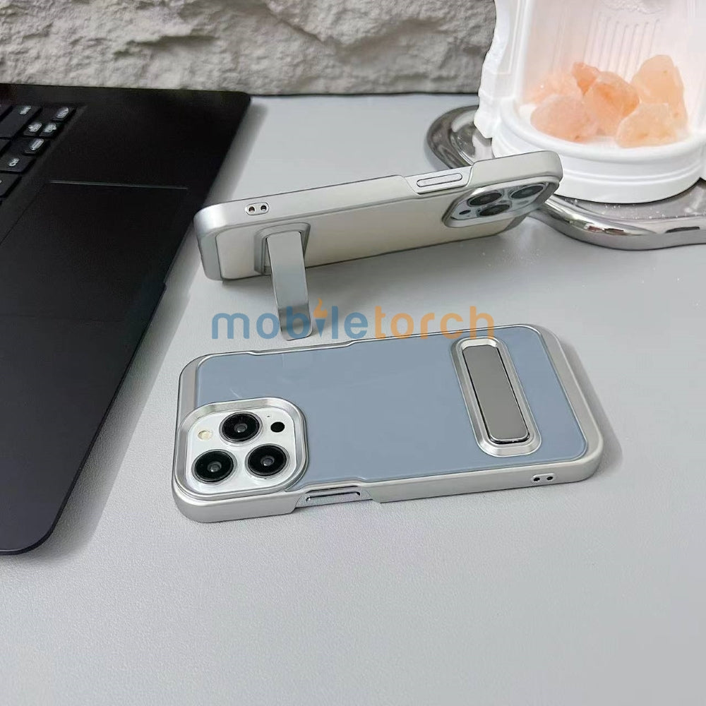 Electroplated Metal Kickstand TPU (Soft) Phone Case - iPhone 16 Plus
