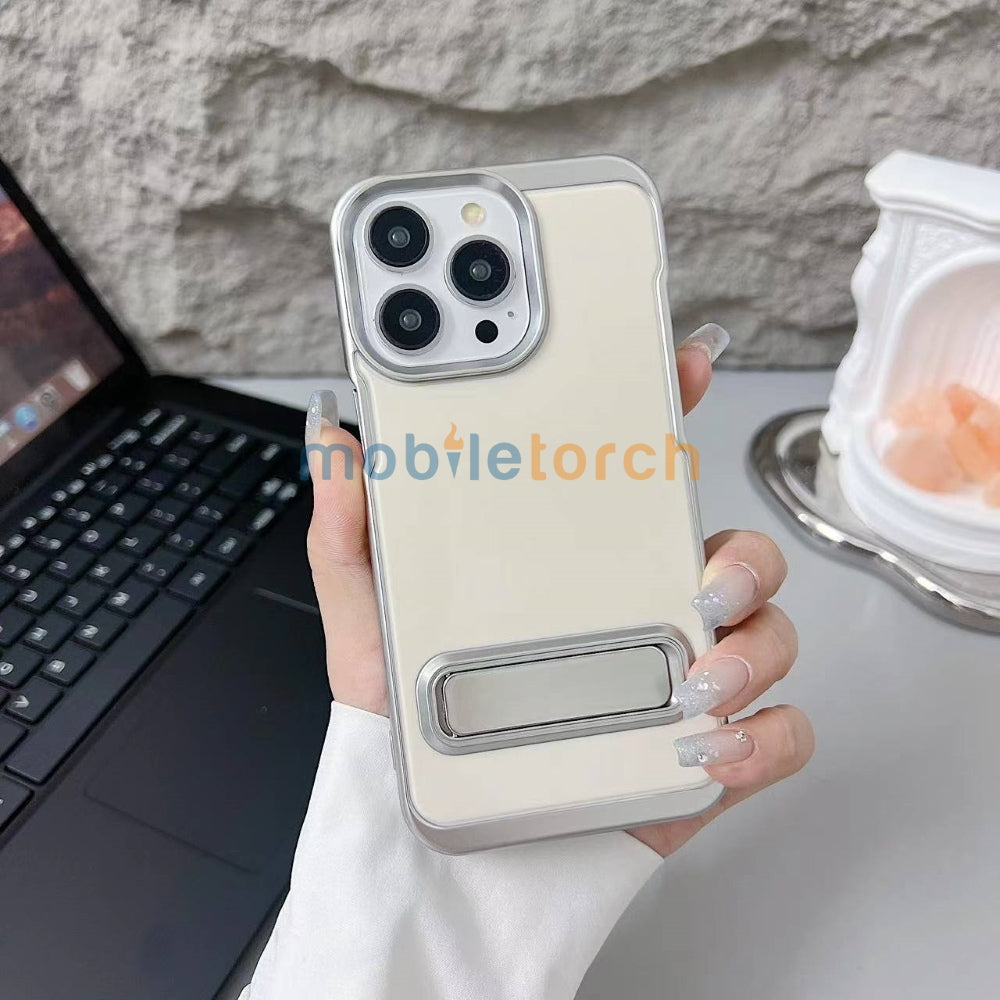 Electroplated Metal Kickstand TPU (Soft) Phone Case - iPhone 16 Plus