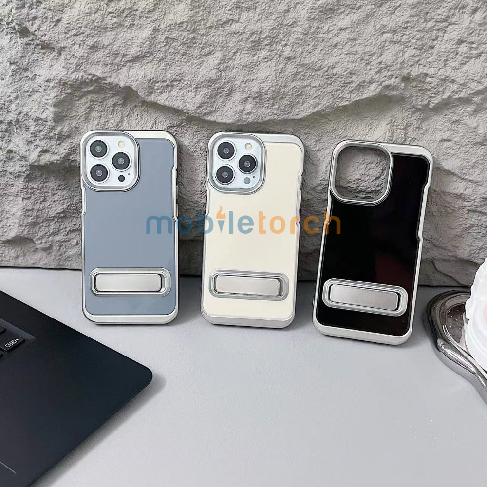 Electroplated Metal Kickstand TPU (Soft) Phone Case - iPhone 16 Plus