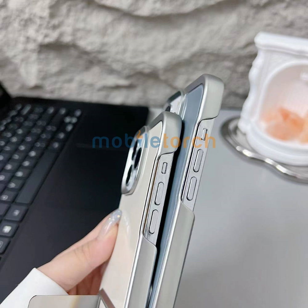 Electroplated Metal Kickstand TPU (Soft) Phone Case - iPhone 16 Plus