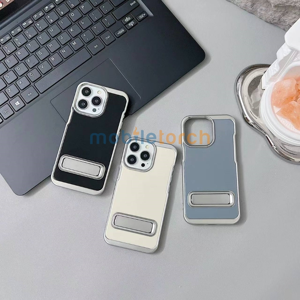Electroplated Metal Kickstand TPU (Soft) Phone Case - iPhone 16 Plus