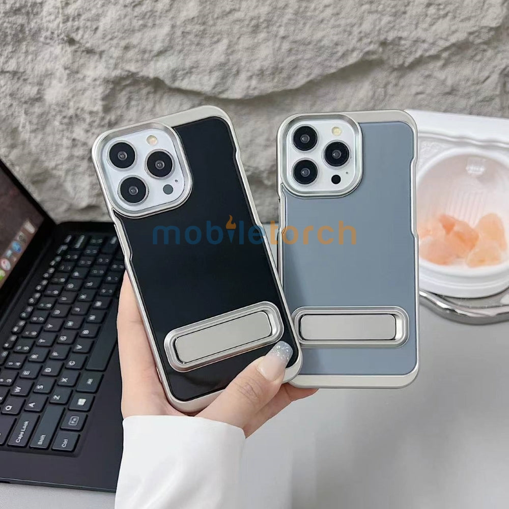 Electroplated Metal Kickstand TPU (Soft) Phone Case - iPhone 16 Plus