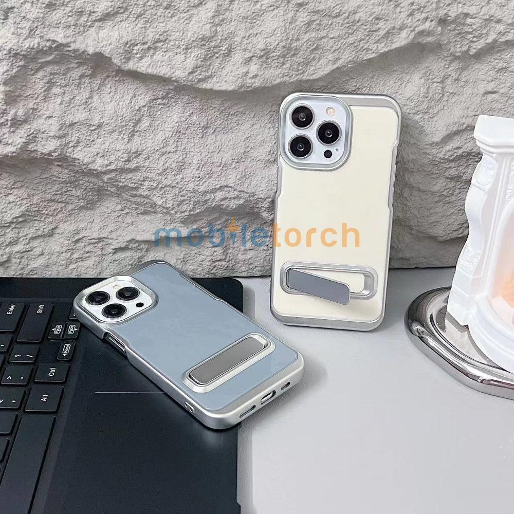 Electroplated Metal Kickstand TPU (Soft) Phone Case - iPhone 16 Plus