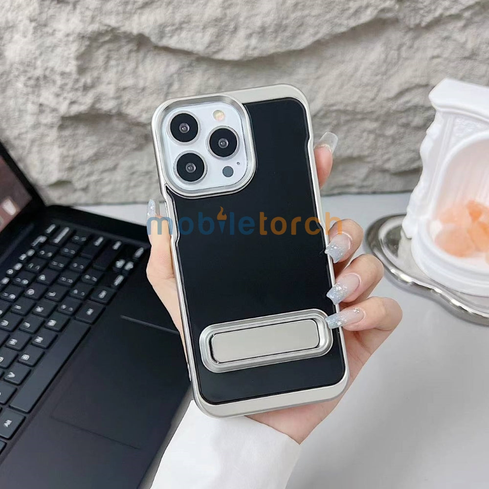 Electroplated Metal Kickstand TPU (Soft) Phone Case - iPhone 16 Plus