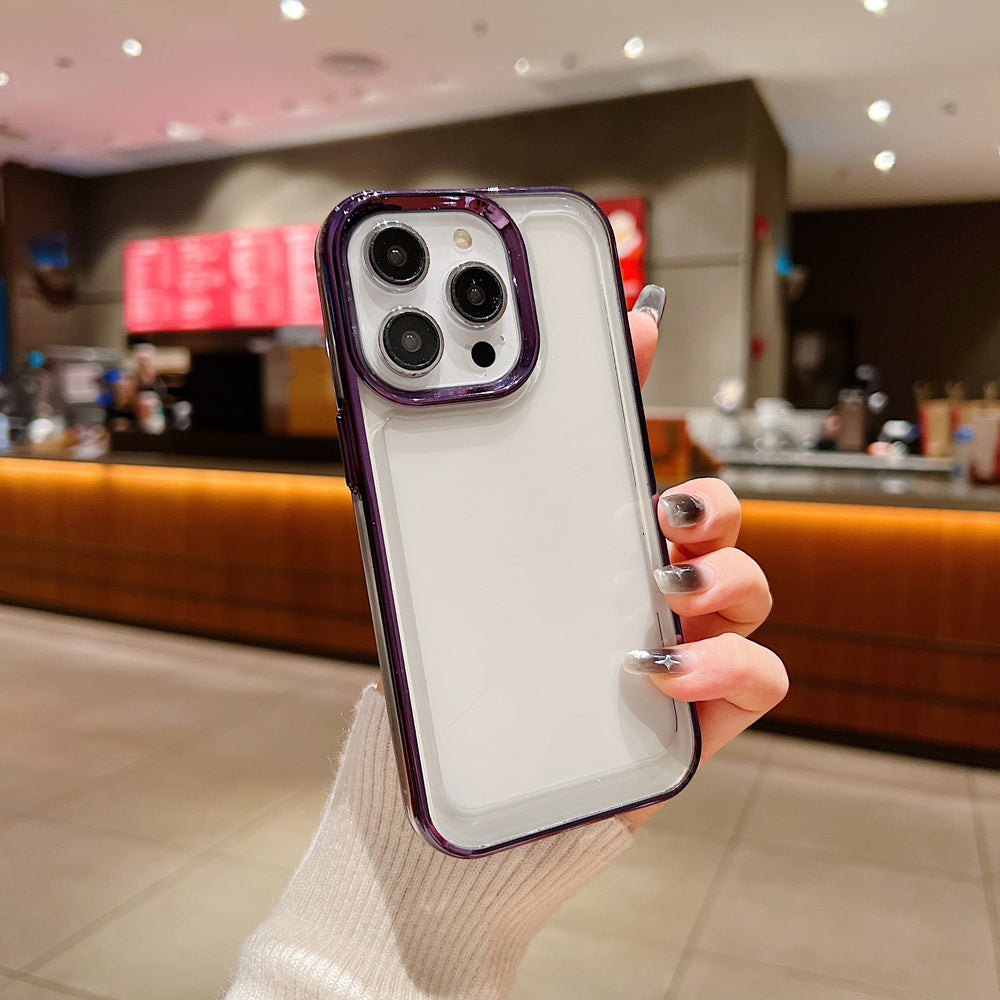 Electroplating Shockproof Color Frame Transparent Cover - iPhone 15 Pro