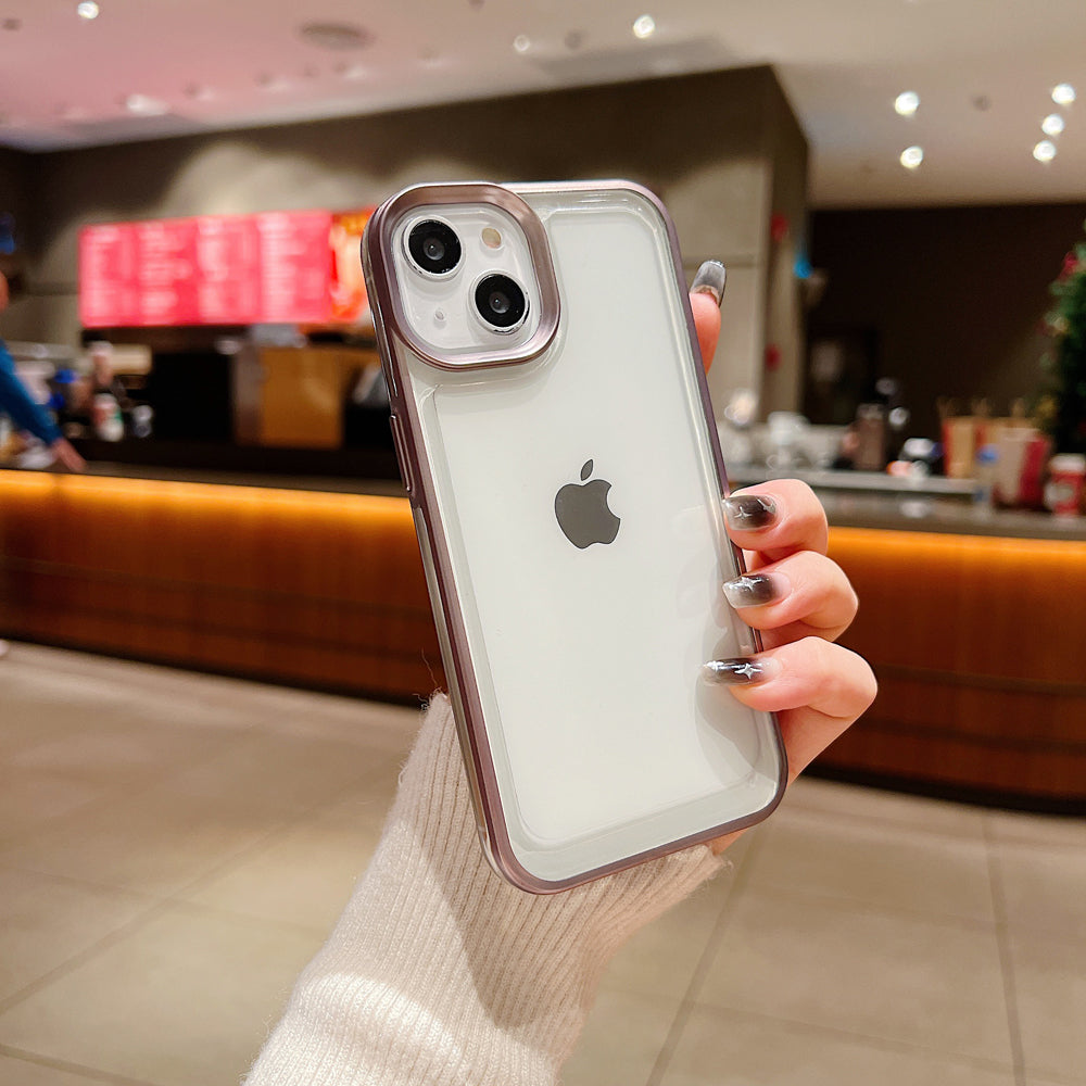 Electroplating Shockproof Color Frame Transparent Cover - iPhone 15 Pro