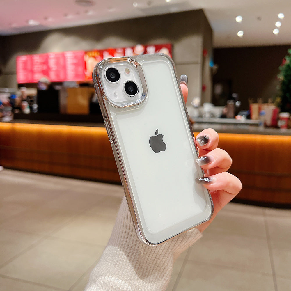 Electroplating Shockproof Color Frame Transparent Cover - iPhone 15 Pro