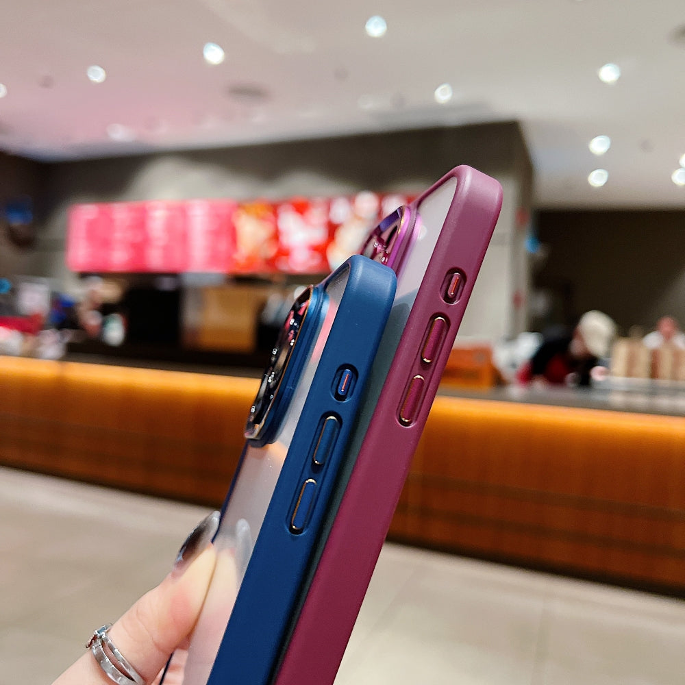 Electroplating Transparent Camera Lens Protective Phone Case