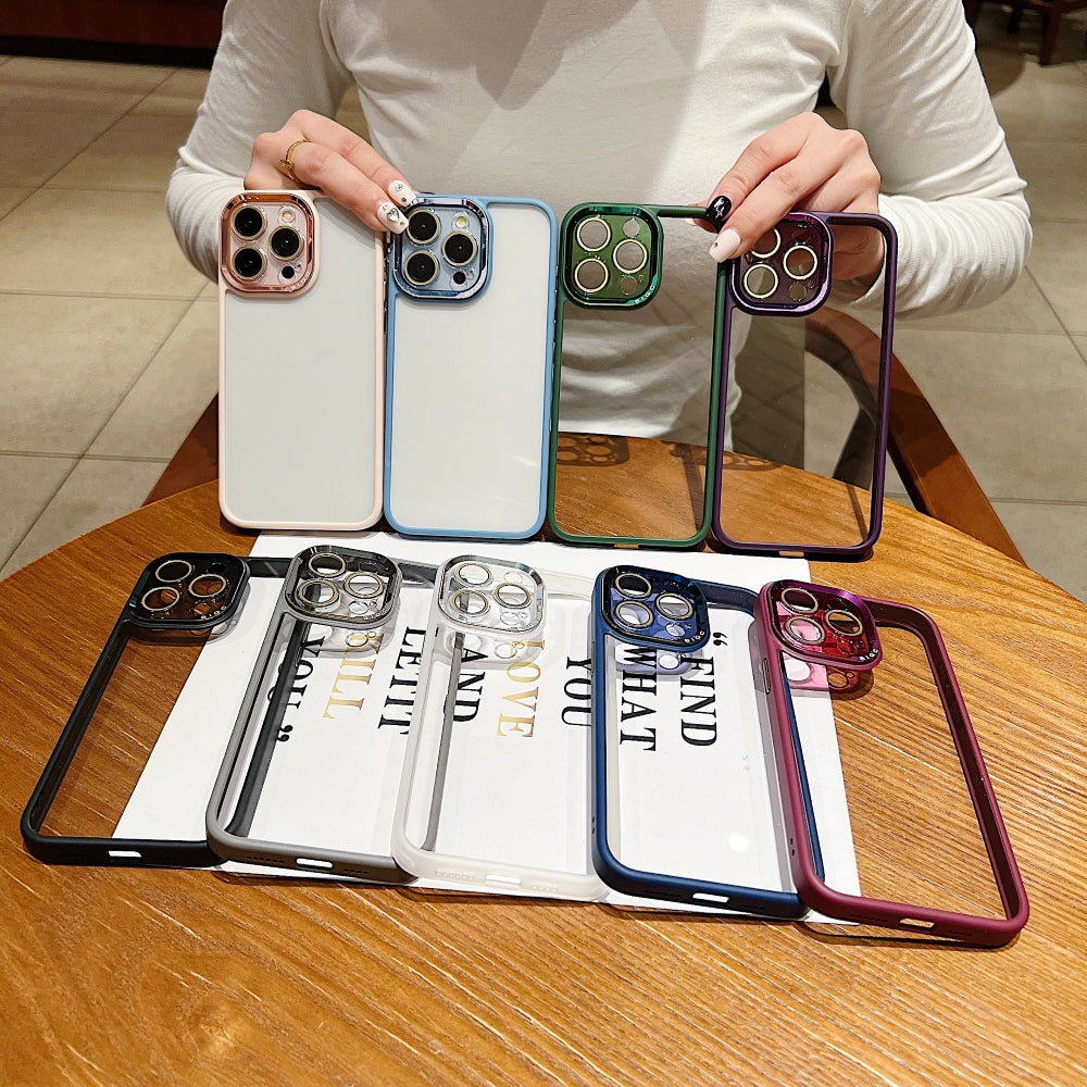 Electroplating Transparent Camera Lens Protective Phone Case