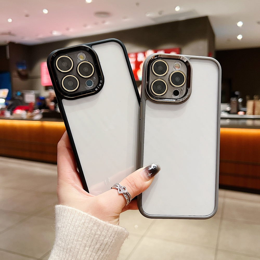 Electroplating Transparent Camera Lens Protective Phone Case - iPhone 15 Pro Max