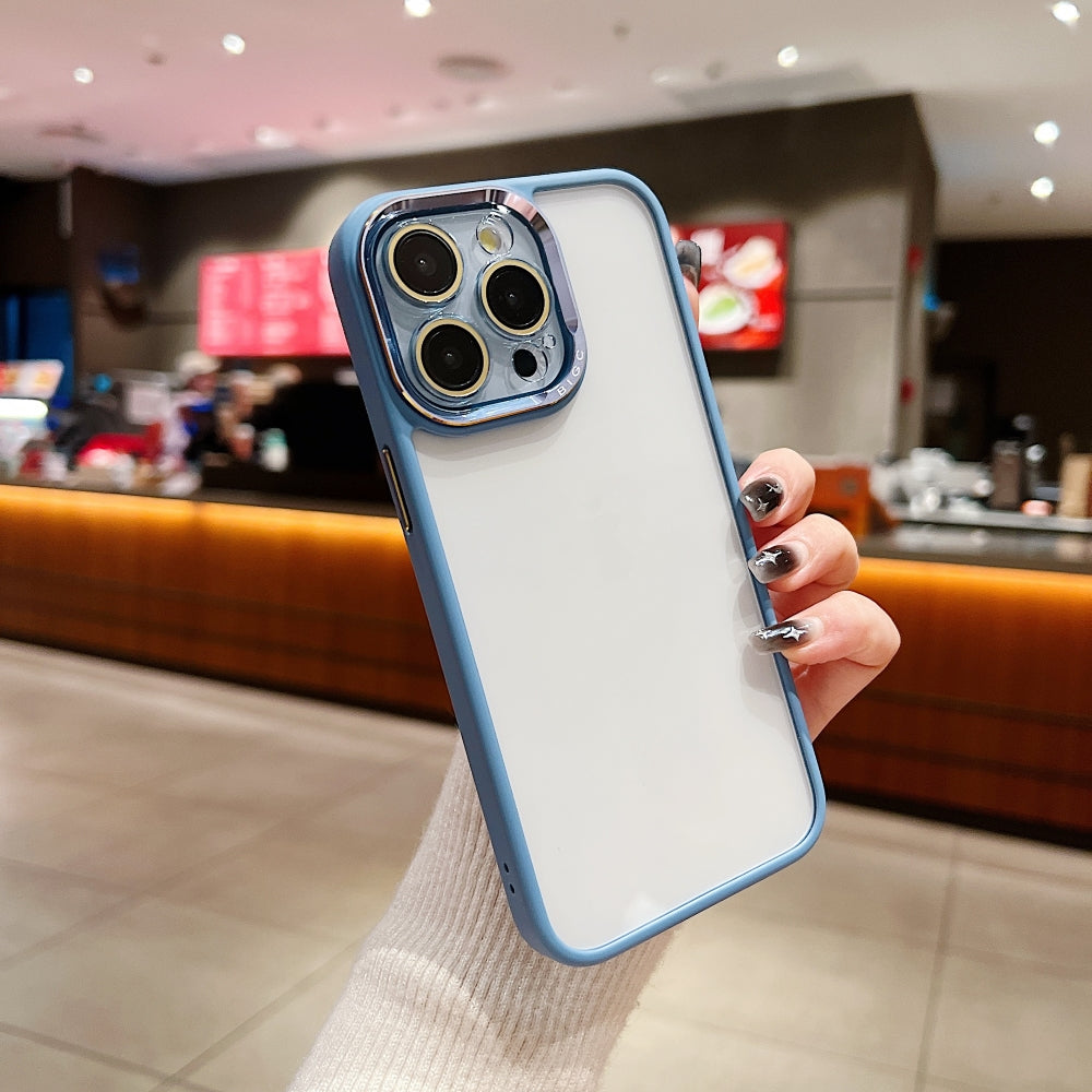 Electroplating Transparent Camera Lens Protective Phone Case