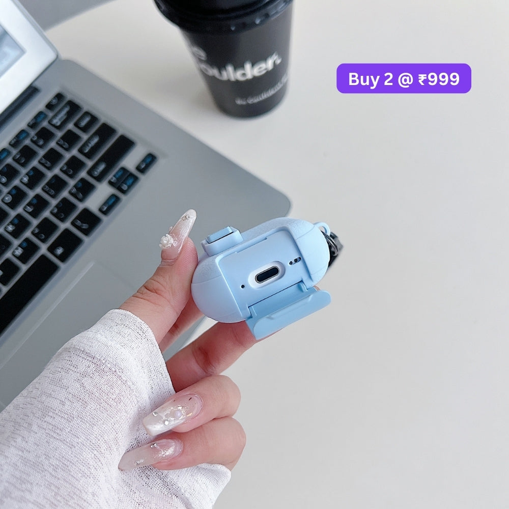 Fashion PU Leather Airpod Protective Case with Keychain Hook for Airpod Pro 2 | Airpod 4