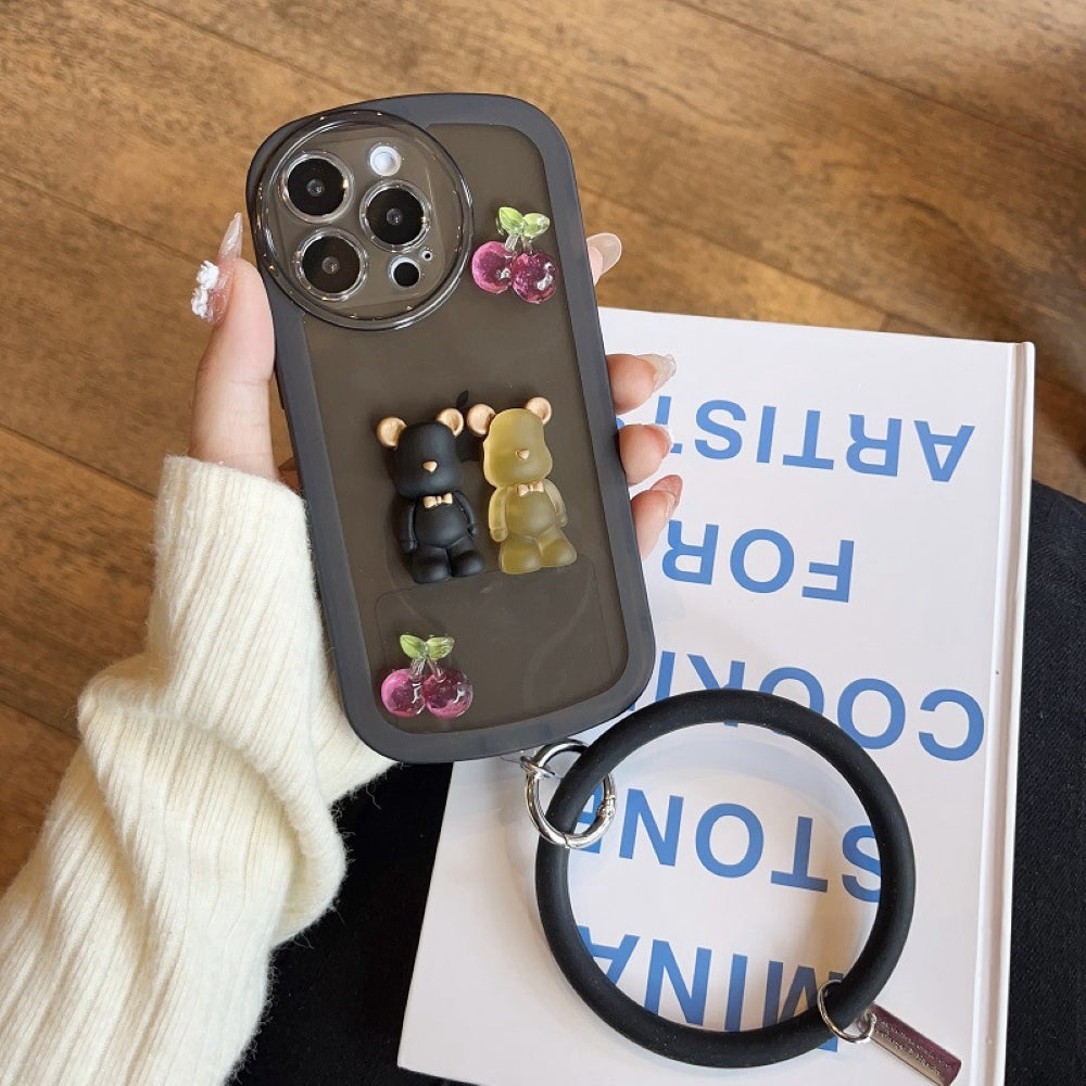 Fashion Bear Cartoon Ornament Bracelet Color Transparent Tpu Cover - Samsung A21S