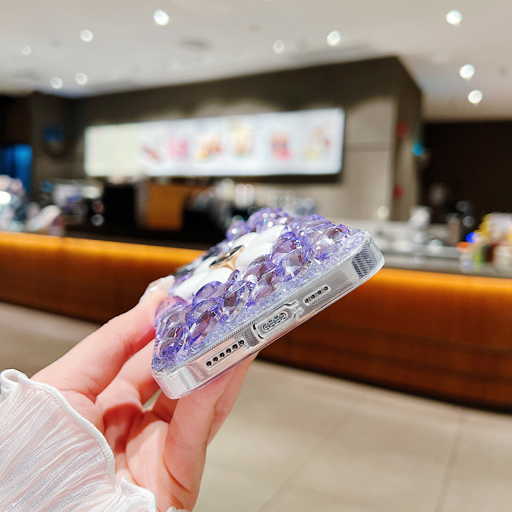 Handmade Flower Decor Glitter Diamond Case - Samsung S20FE