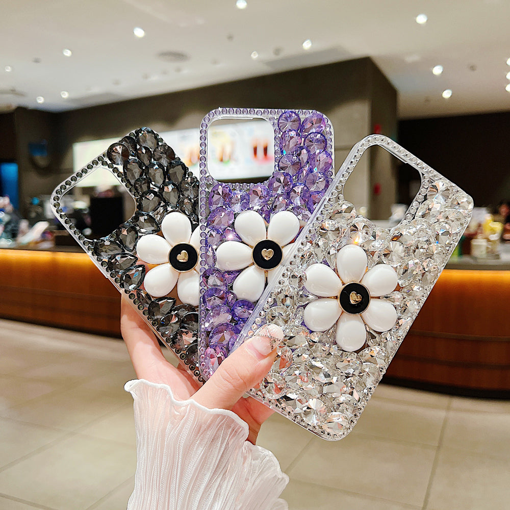 Handmade Flower Decor Glitter Diamond Case - Samsung S20FE