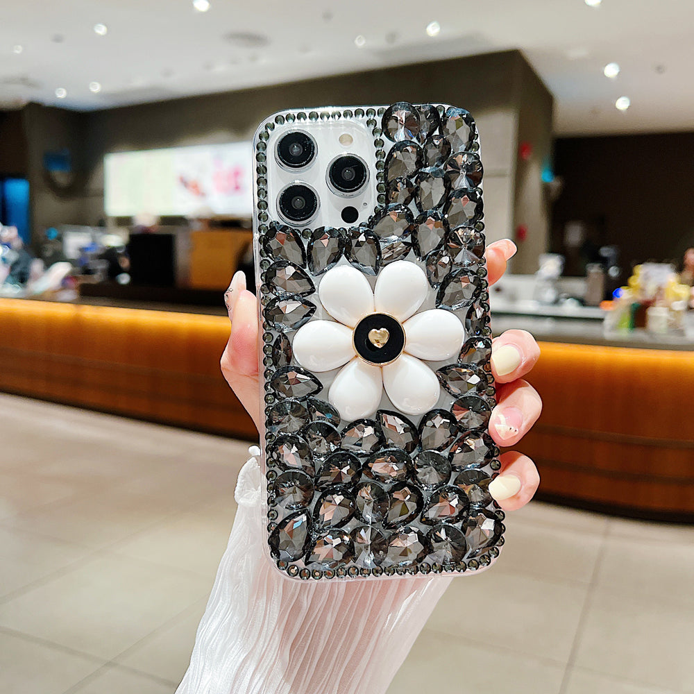 Handmade Flower Decor Glitter Diamond Case - Samsung S20FE