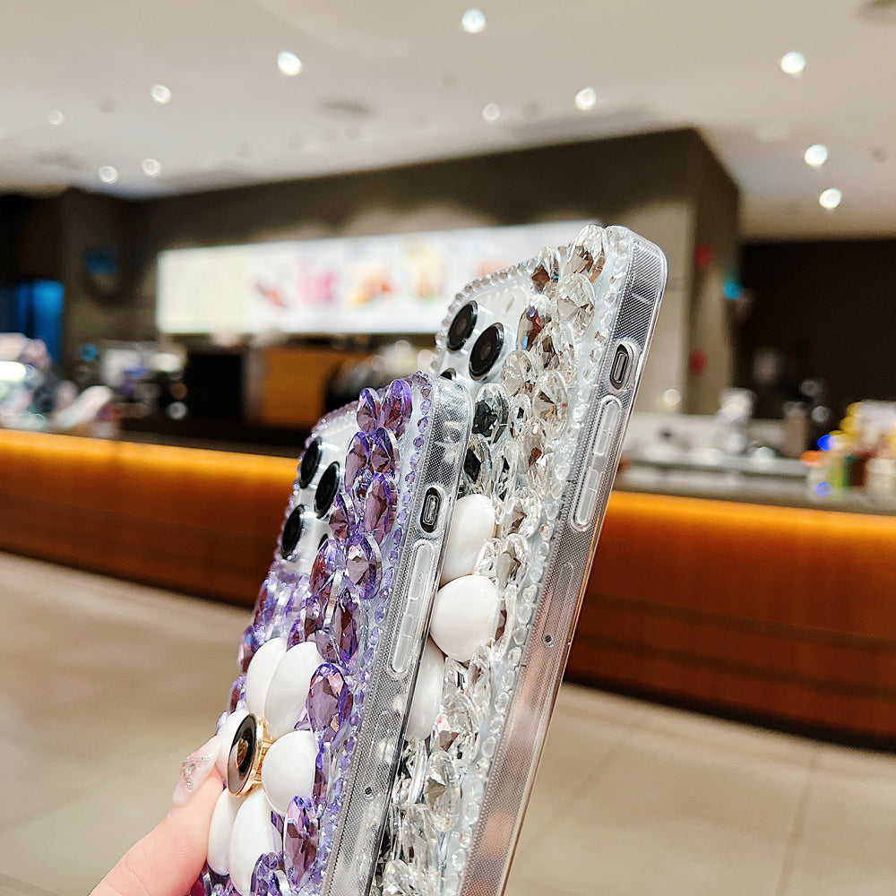 Handmade Flower Decor Glitter Diamond Case - Samsung S20FE