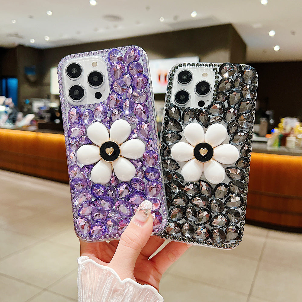 Handmade Flower Decor Glitter Diamond Case - Samsung S20FE