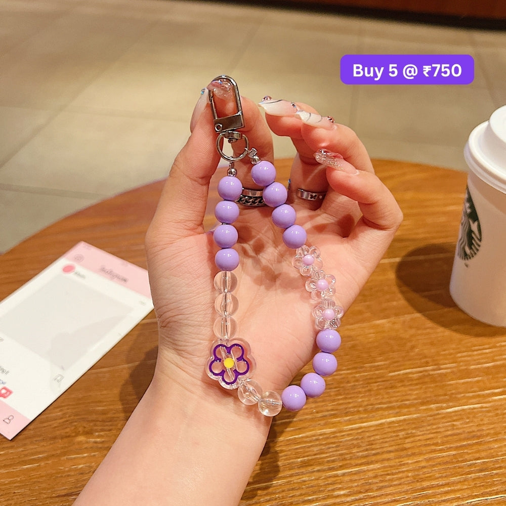 Flower Bead Acrylic Phone Charm | Bracelet | Handbag Charm