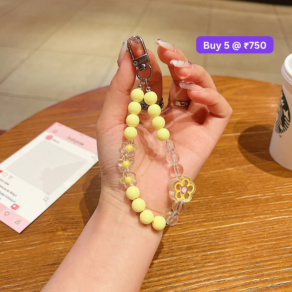 Flower Bead Acrylic Phone Charm | Bracelet | Handbag Charm