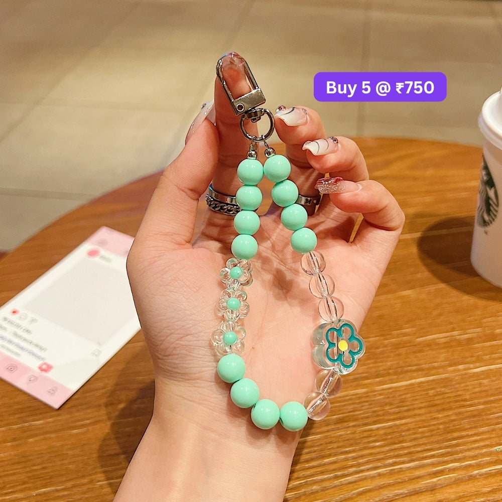 Flower Bead Acrylic Phone Charm | Bracelet | Handbag Charm