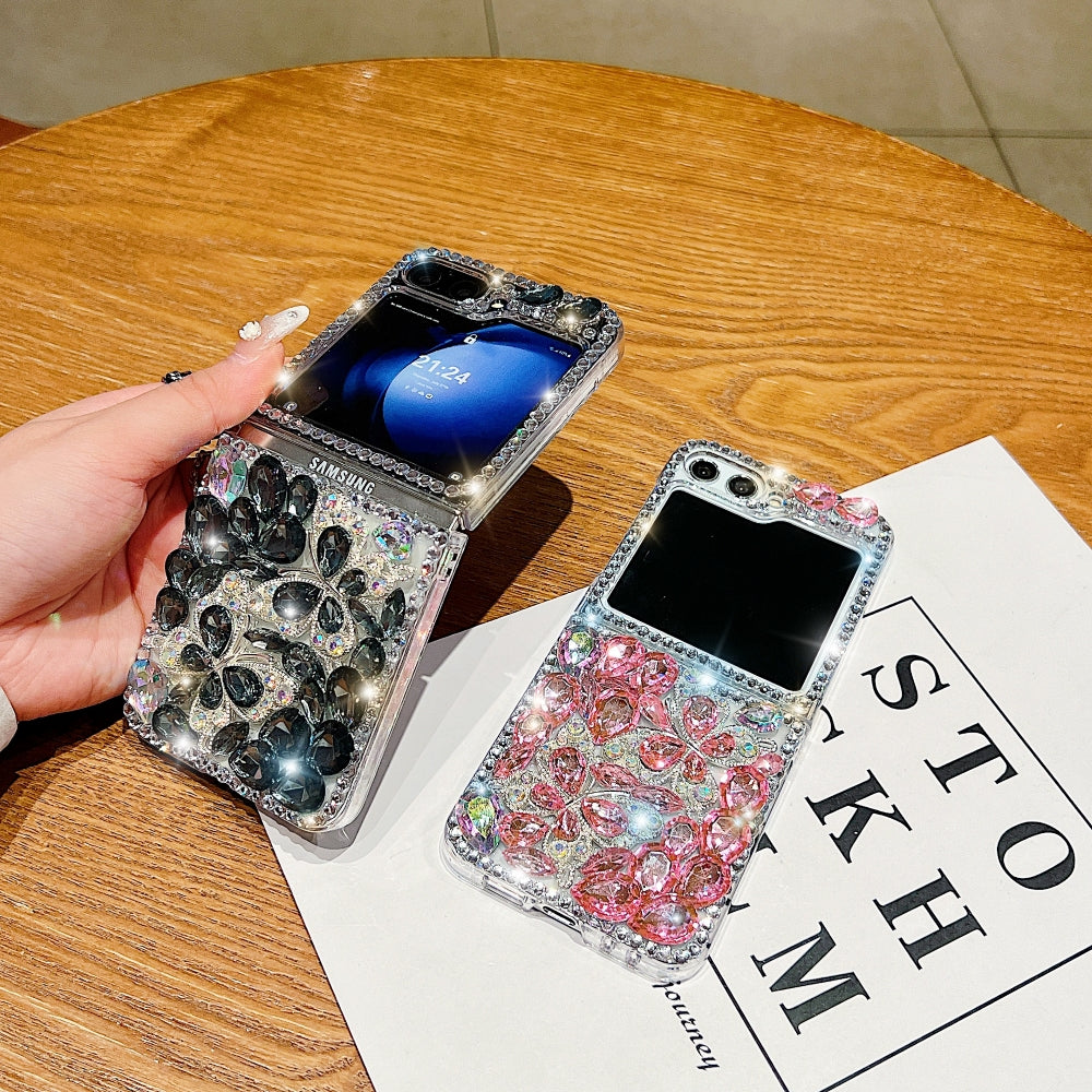 Full Covered Diamond and Butterfly Charm TPU (Soft) Phone Case | Mobile Cover - Samsung Z Flip 5