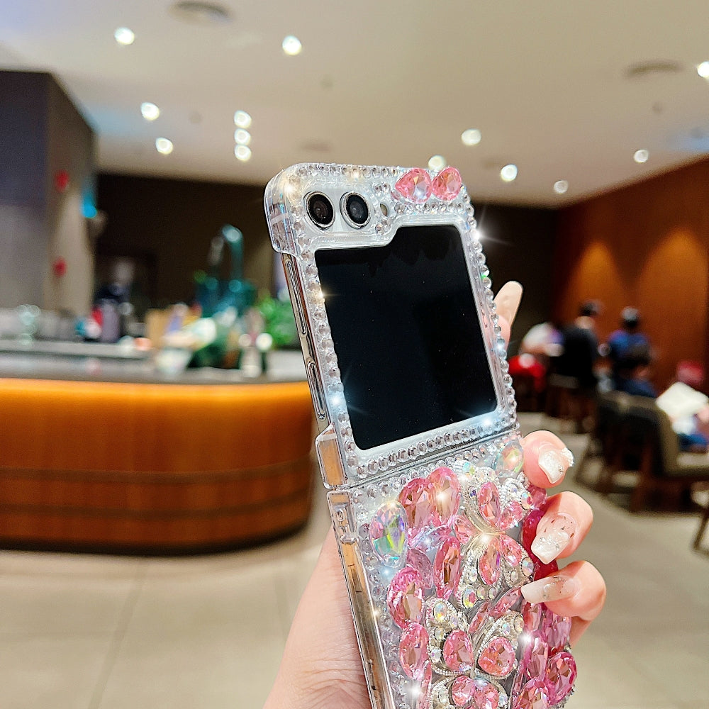Full Covered Diamond and Butterfly Charm TPU (Soft) Phone Case | Mobile Cover - Samsung Z Flip 5